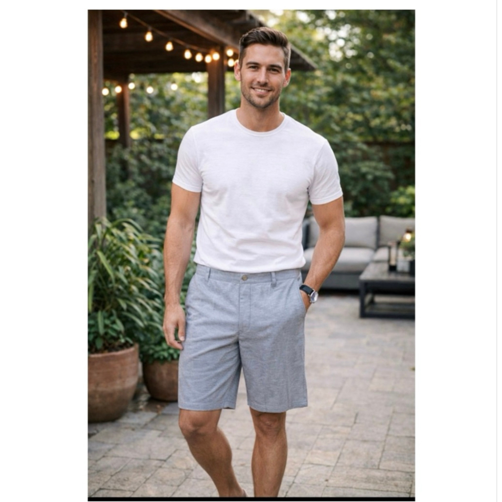 Men's GEORGE Flat Front Shorts Waist 30 Blue